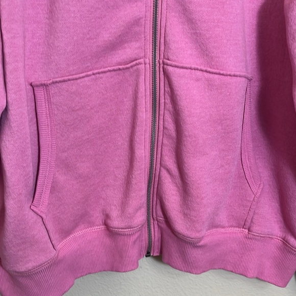 Hurley Pink Zip Up Hoodie Sweatshirt with Floral Patch - Picture 4 of 9